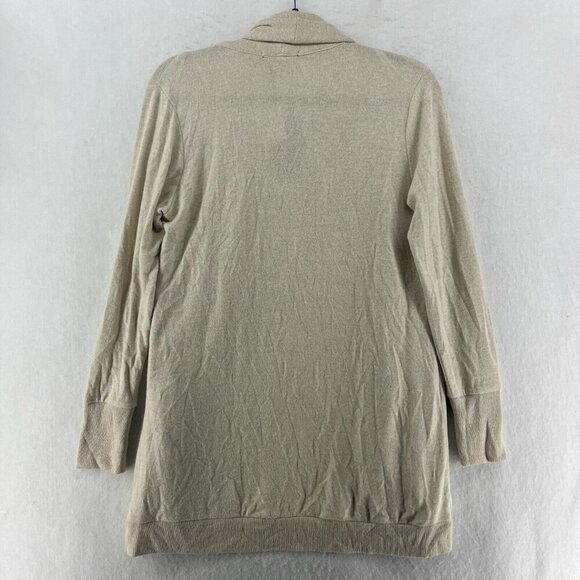 Gibson Sweater Womens Sz S Oatmeal Cream Knitted Open Tunic Long Sleeve Cardigan - Picture 2 of 12